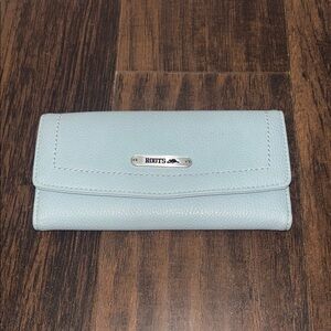 🤩 3 FOR $25 🤩 Roots Blue Leather Wallet Classic Tri-Fold Design